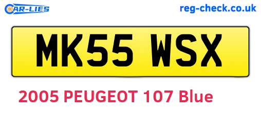 MK55WSX are the vehicle registration plates.