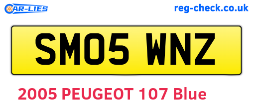 SM05WNZ are the vehicle registration plates.