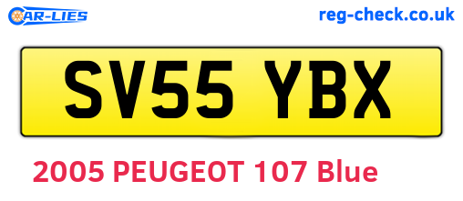 SV55YBX are the vehicle registration plates.