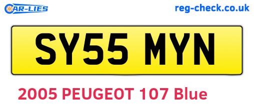 SY55MYN are the vehicle registration plates.