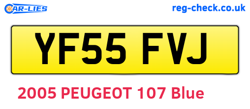 YF55FVJ are the vehicle registration plates.