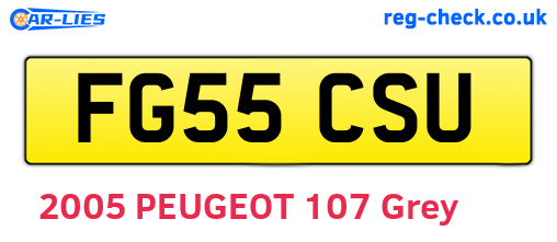 FG55CSU are the vehicle registration plates.