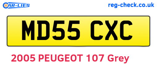 MD55CXC are the vehicle registration plates.