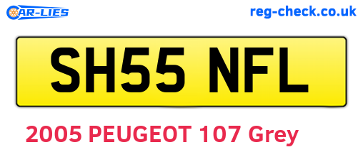 SH55NFL are the vehicle registration plates.