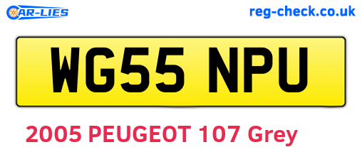WG55NPU are the vehicle registration plates.