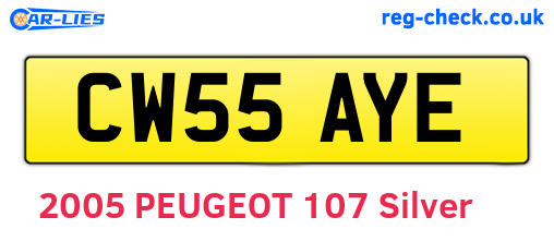 CW55AYE are the vehicle registration plates.