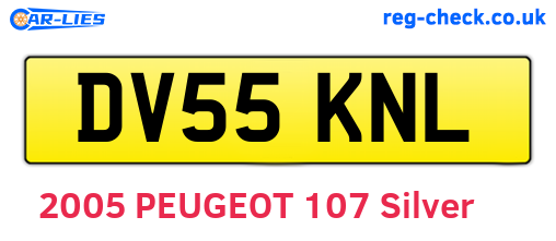 DV55KNL are the vehicle registration plates.