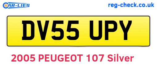 DV55UPY are the vehicle registration plates.