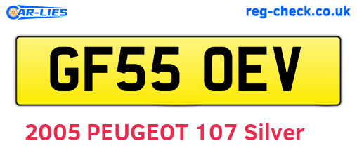 GF55OEV are the vehicle registration plates.