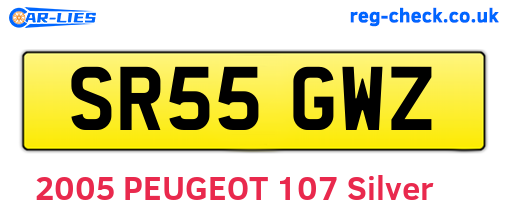 SR55GWZ are the vehicle registration plates.