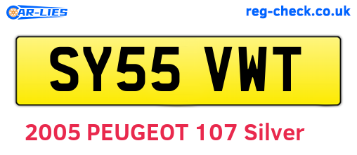 SY55VWT are the vehicle registration plates.