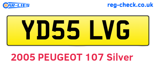 YD55LVG are the vehicle registration plates.