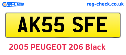 AK55SFE are the vehicle registration plates.