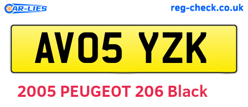 AV05YZK are the vehicle registration plates.