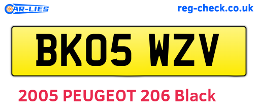 BK05WZV are the vehicle registration plates.