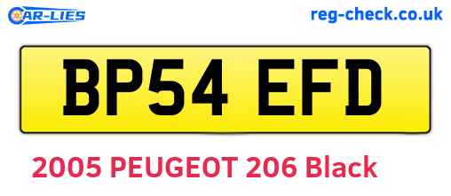 BP54EFD are the vehicle registration plates.