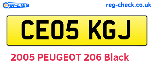 CE05KGJ are the vehicle registration plates.