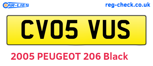 CV05VUS are the vehicle registration plates.