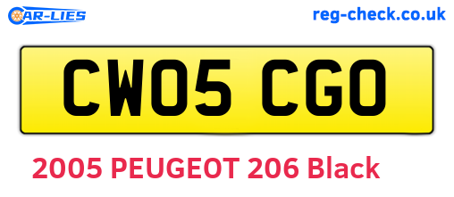 CW05CGO are the vehicle registration plates.
