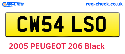 CW54LSO are the vehicle registration plates.