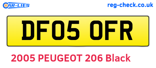 DF05OFR are the vehicle registration plates.
