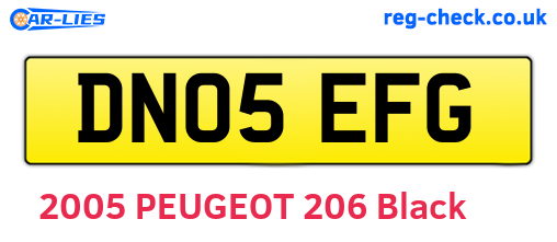 DN05EFG are the vehicle registration plates.