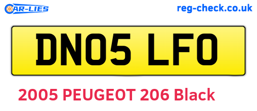 DN05LFO are the vehicle registration plates.