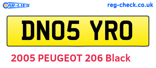 DN05YRO are the vehicle registration plates.