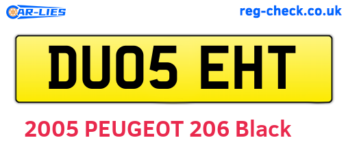 DU05EHT are the vehicle registration plates.