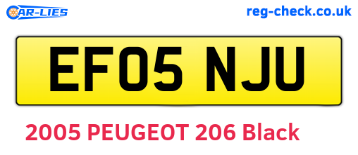 EF05NJU are the vehicle registration plates.