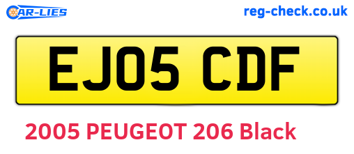EJ05CDF are the vehicle registration plates.