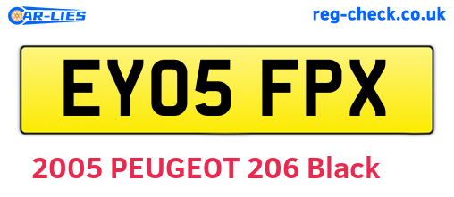 EY05FPX are the vehicle registration plates.