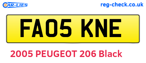 FA05KNE are the vehicle registration plates.