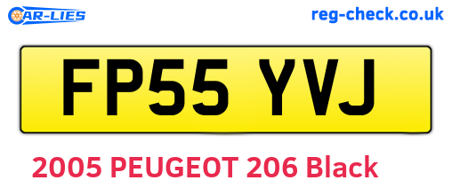 FP55YVJ are the vehicle registration plates.