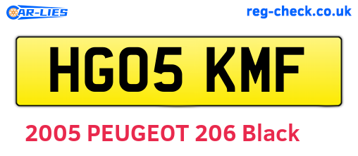 HG05KMF are the vehicle registration plates.
