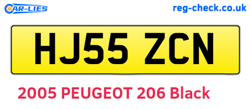 HJ55ZCN are the vehicle registration plates.