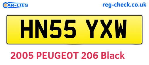 HN55YXW are the vehicle registration plates.