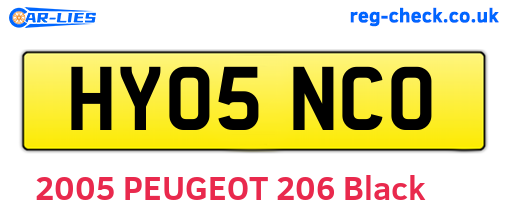 HY05NCO are the vehicle registration plates.