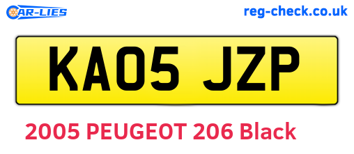 KA05JZP are the vehicle registration plates.