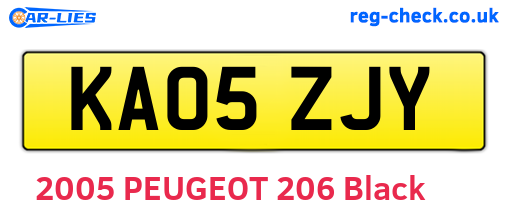 KA05ZJY are the vehicle registration plates.
