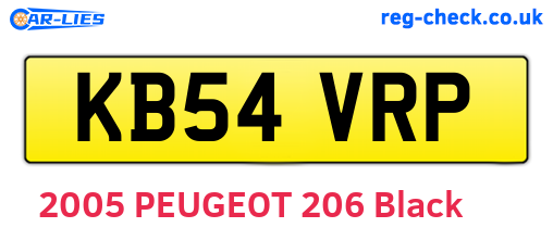KB54VRP are the vehicle registration plates.
