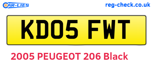 KD05FWT are the vehicle registration plates.