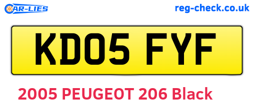KD05FYF are the vehicle registration plates.
