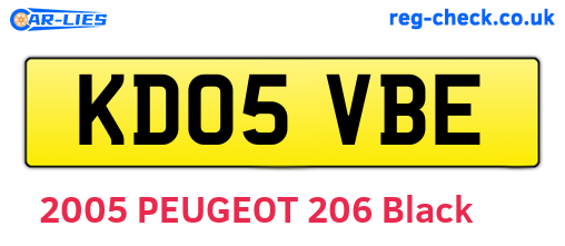 KD05VBE are the vehicle registration plates.