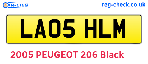 LA05HLM are the vehicle registration plates.