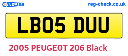 LB05DUU are the vehicle registration plates.