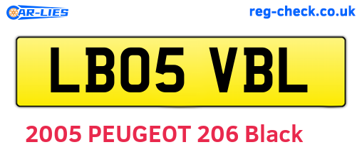 LB05VBL are the vehicle registration plates.
