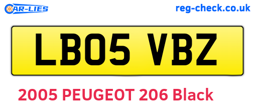 LB05VBZ are the vehicle registration plates.