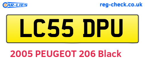 LC55DPU are the vehicle registration plates.