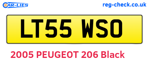 LT55WSO are the vehicle registration plates.